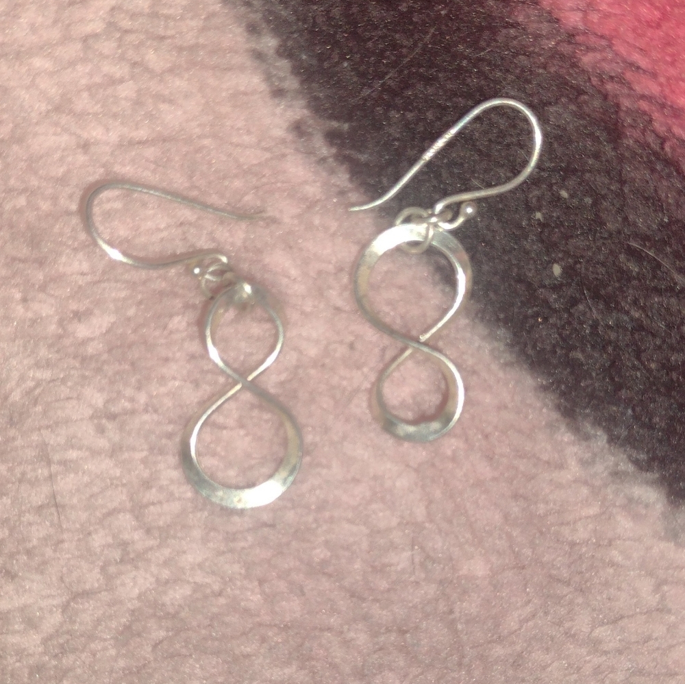 Mobius Silver Small Infinity Earrings, Dangling I… - image 8